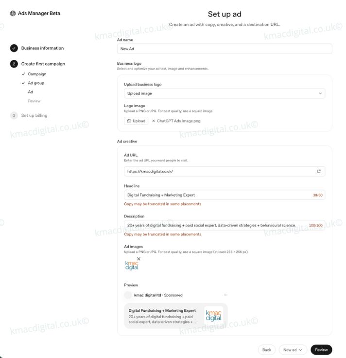 chatgpt ads manager ad setup 2 kmac digital