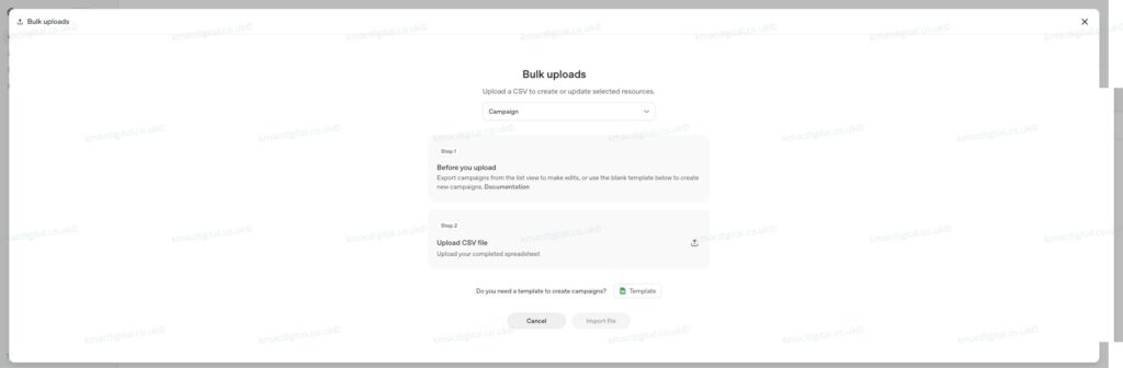 chatgpt ads manager campaign upload kmac digital