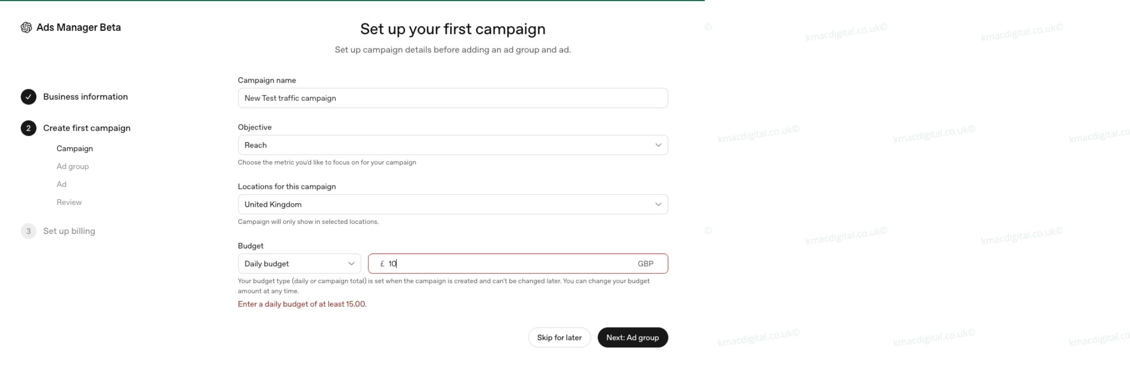 chatgpt ads manager pixel options kmac digital (2)