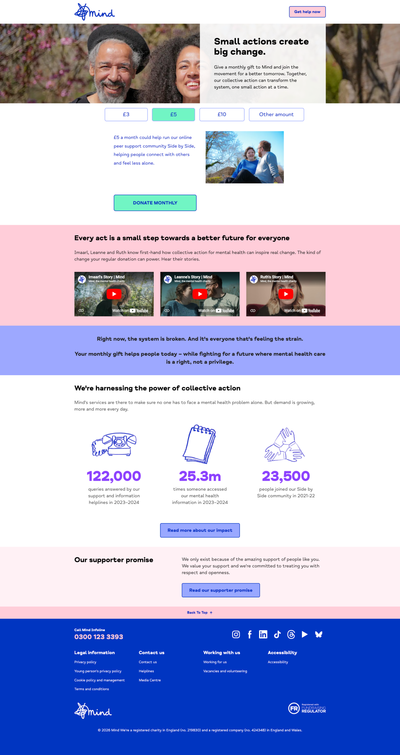 mind charity facebook ad landing page kmac digital