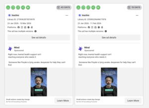 mind charity facebook meta ads library 1 kmac digital