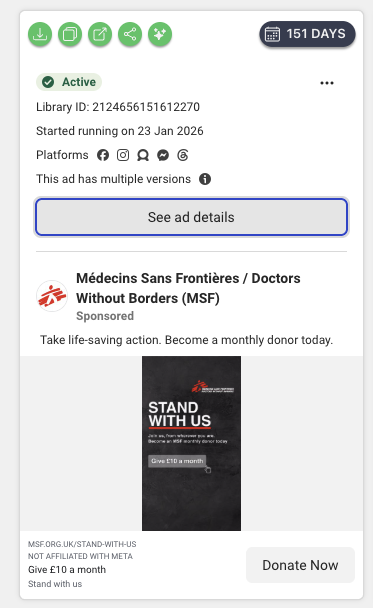 msf charity facebook meta ads library 1 kmac digital