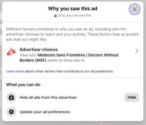 msf charity facebook why am i seeing this ad 1 kmac digital